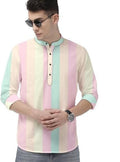 Men's Color Block Spread Collar Casual Shirt