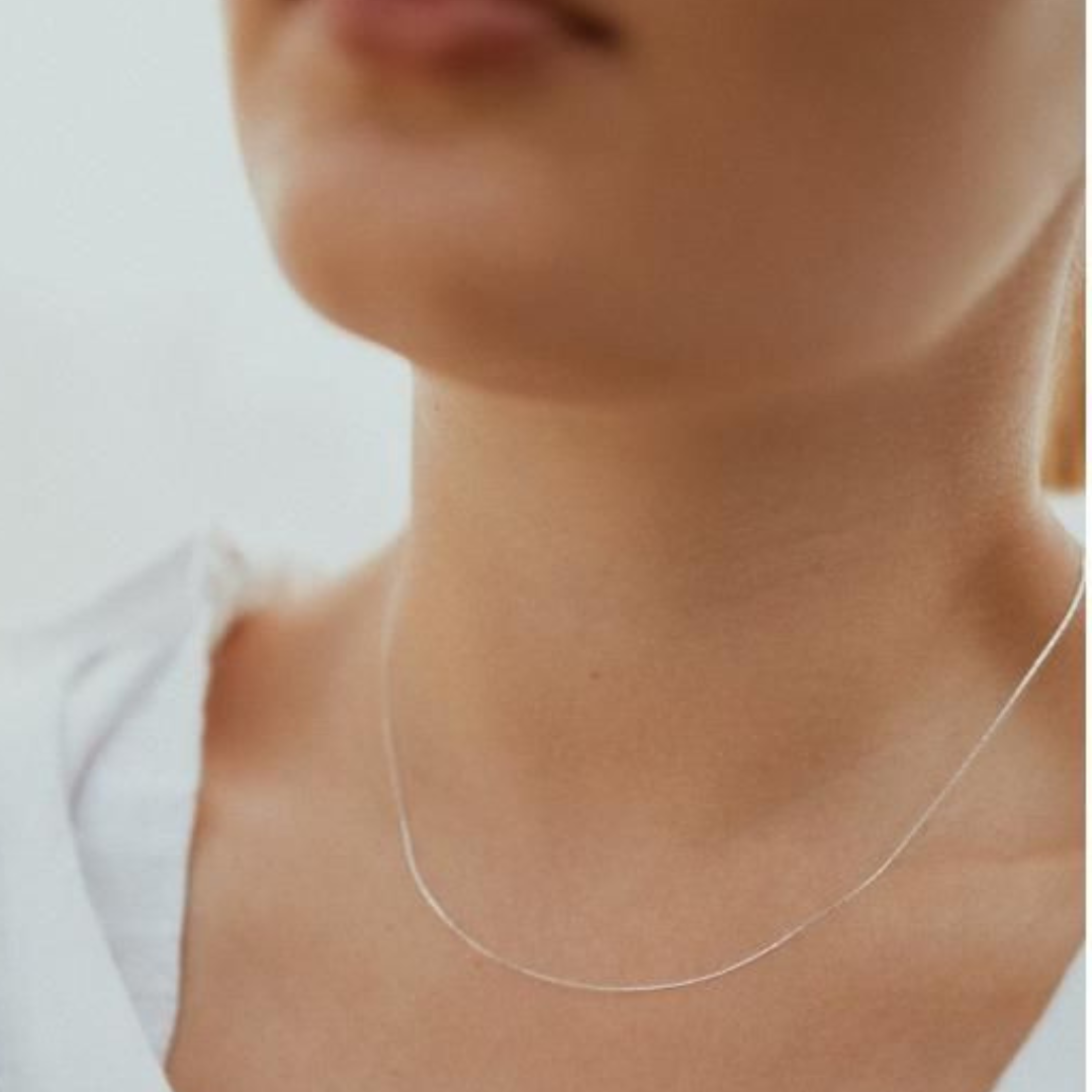 Fine Necklace Silver Beading Chain